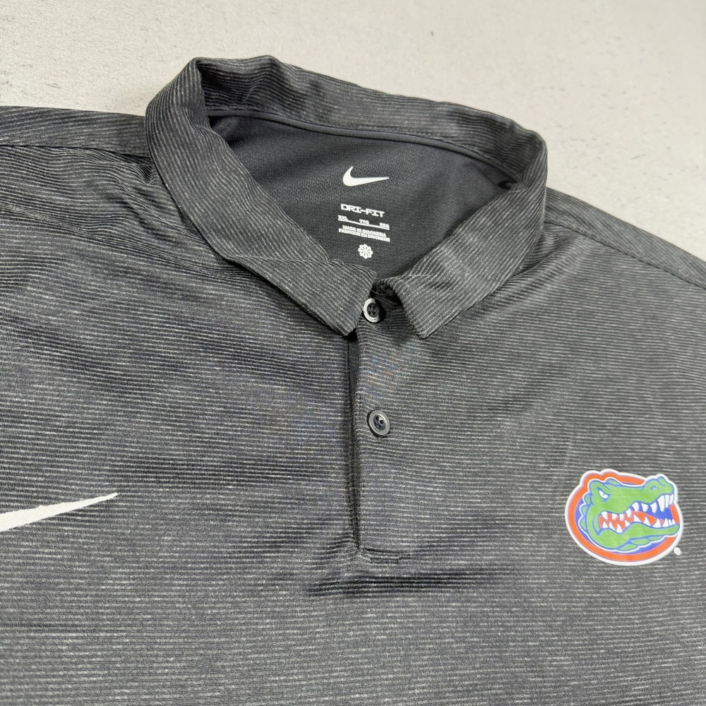 Nike Florida Gators Dri-FIT Polo Shirt Mens XXL Gray Short Sleeve NCAA